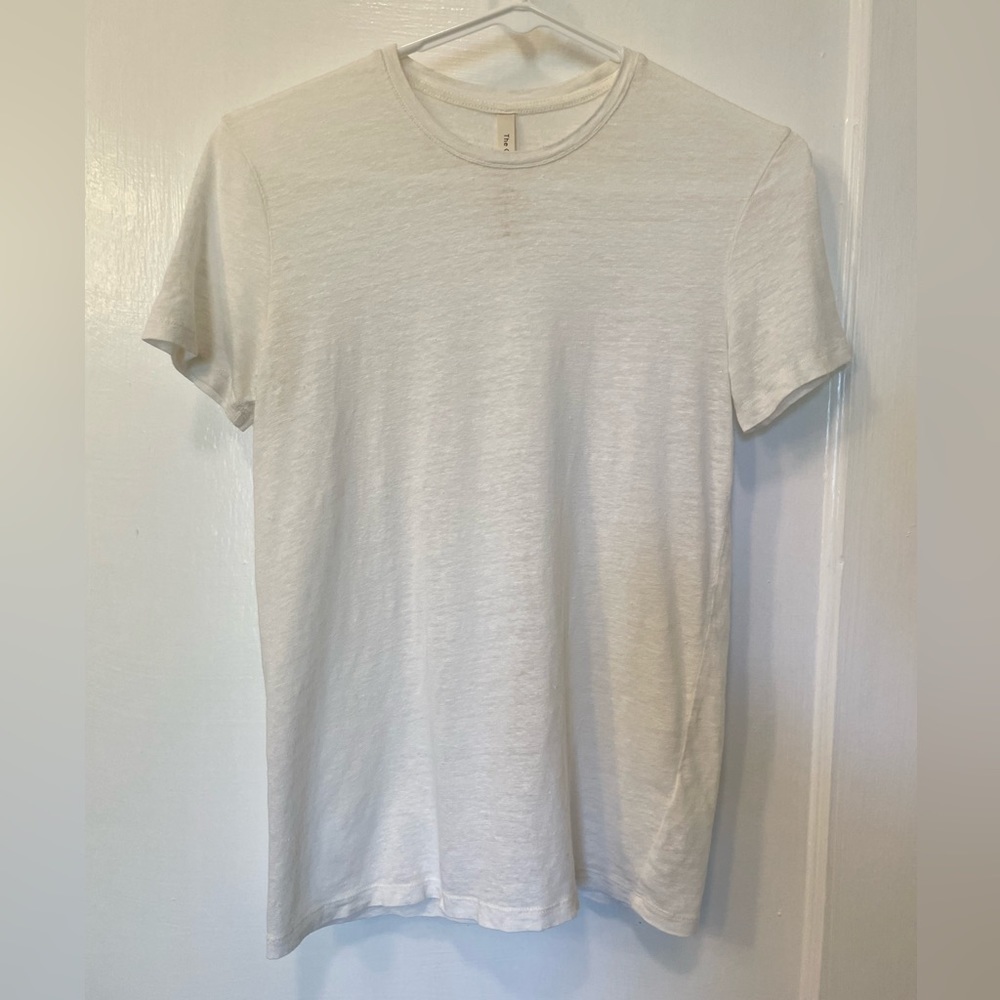 Aritzia The Group by Babaton Lagarde Linen T-Shirt Ivory Short Sleeve